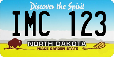 ND license plate IMC123