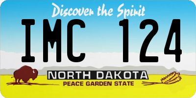 ND license plate IMC124