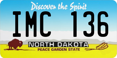ND license plate IMC136