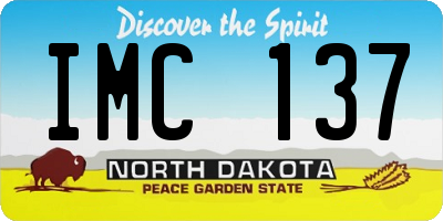 ND license plate IMC137