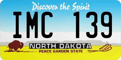 ND license plate IMC139