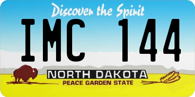 ND license plate IMC144