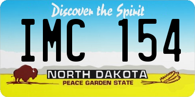 ND license plate IMC154