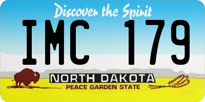 ND license plate IMC179