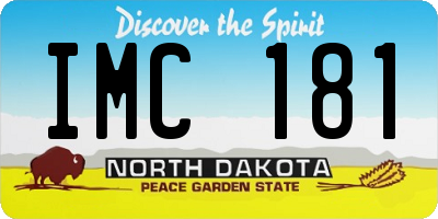 ND license plate IMC181