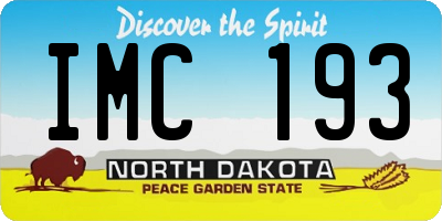 ND license plate IMC193