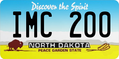 ND license plate IMC200