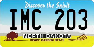 ND license plate IMC203