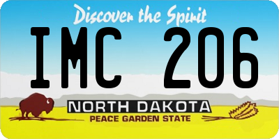 ND license plate IMC206