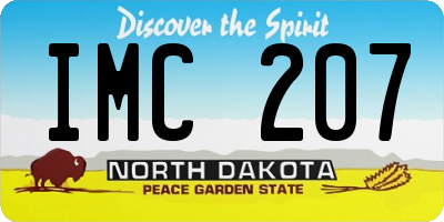 ND license plate IMC207