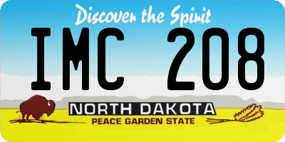 ND license plate IMC208