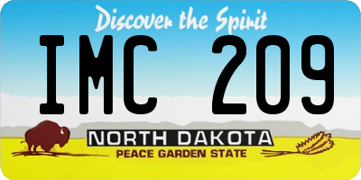 ND license plate IMC209