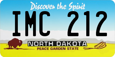 ND license plate IMC212