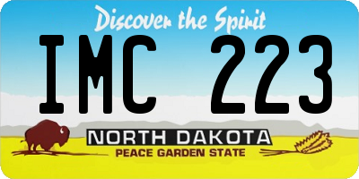 ND license plate IMC223