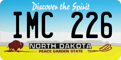 ND license plate IMC226