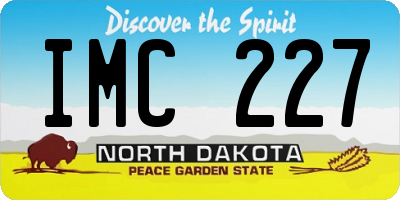 ND license plate IMC227