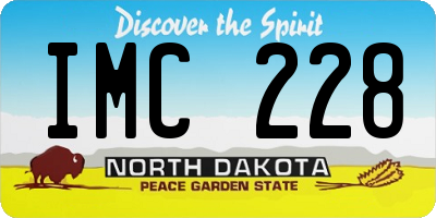 ND license plate IMC228