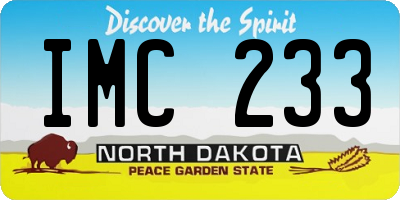 ND license plate IMC233