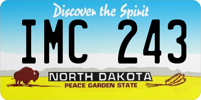 ND license plate IMC243