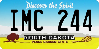ND license plate IMC244