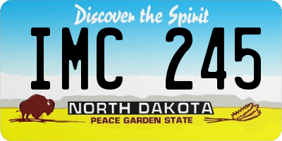 ND license plate IMC245