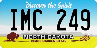 ND license plate IMC249