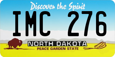 ND license plate IMC276