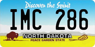 ND license plate IMC286