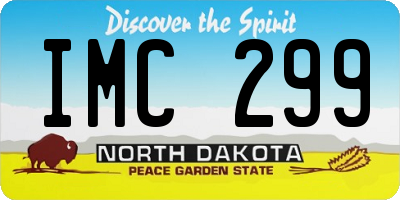 ND license plate IMC299