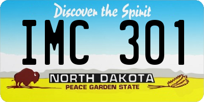 ND license plate IMC301