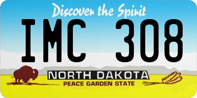 ND license plate IMC308