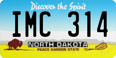 ND license plate IMC314