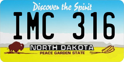 ND license plate IMC316