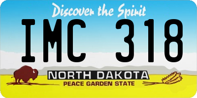 ND license plate IMC318
