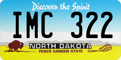 ND license plate IMC322