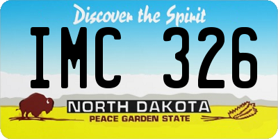 ND license plate IMC326