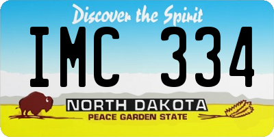 ND license plate IMC334