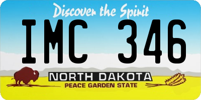 ND license plate IMC346