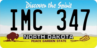 ND license plate IMC347