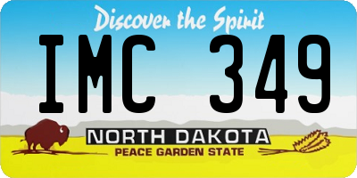 ND license plate IMC349