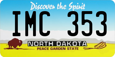ND license plate IMC353