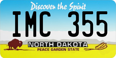ND license plate IMC355