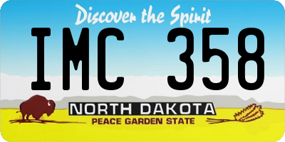 ND license plate IMC358
