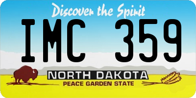 ND license plate IMC359