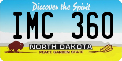 ND license plate IMC360