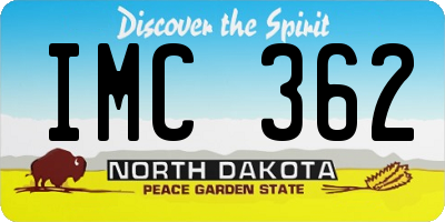 ND license plate IMC362