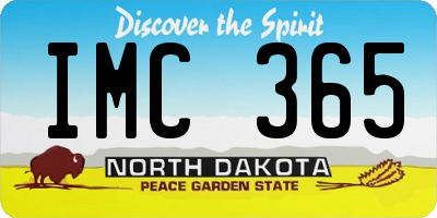 ND license plate IMC365