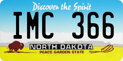 ND license plate IMC366