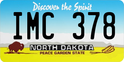 ND license plate IMC378