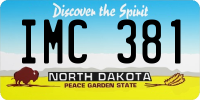 ND license plate IMC381
